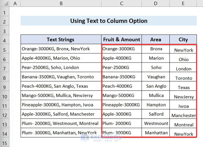 Text to Column Option to Extract Text Between Two Commas