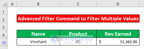 Use Advanced Filter Command to Filter Multiple Values in One Cell in Excel