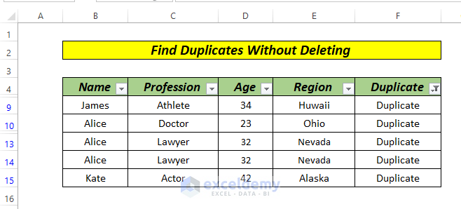How to Find Duplicates in Excel Without Deleting by IF Function and filter