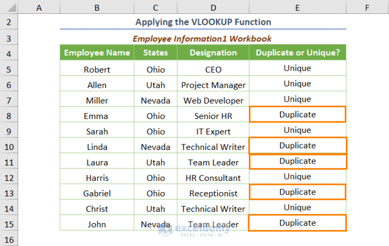 How To Find Duplicates In Two Different Excel Workbooks 5 Methods 