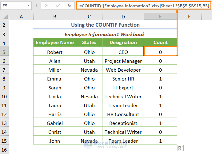 How to Find Duplicates in Two Different Excel Workbooks Using the COUNTIF Function