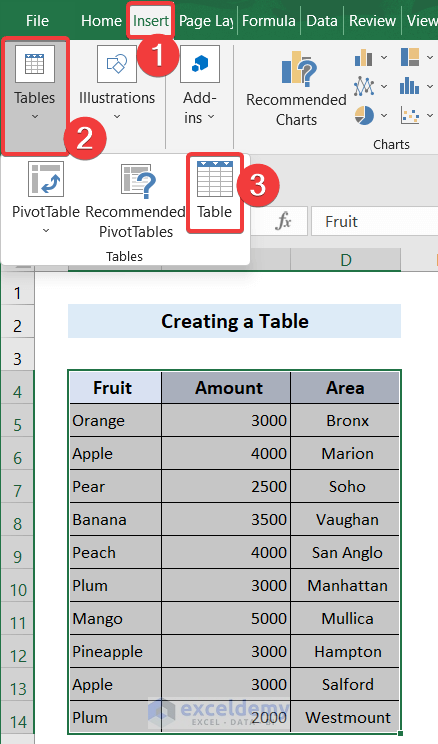 Creating Table to Find and Delete Rows in Excel