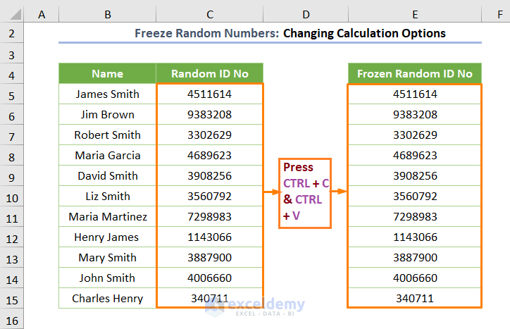 How to Freeze Random Selection in Excel Changing Calculation Options