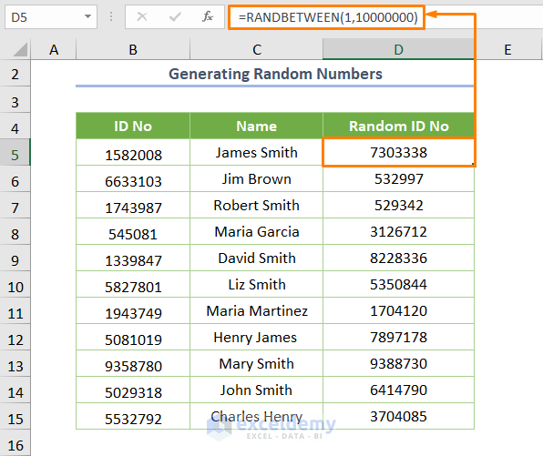 How to Freeze Random Selection in Excel Generating Random Numbers