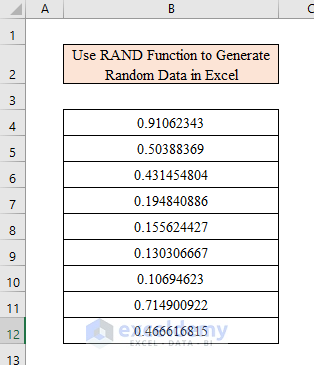 Generate Data Between 0 and 1