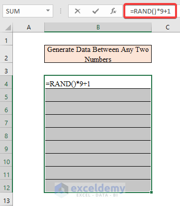 Generate Data Between Any Two Numbers