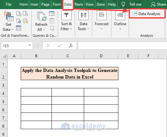 Apply the Data Analysis Toolpak to Generate Random Data in Excel