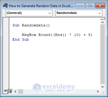 Run a VBA Code to Generate Random Data in Excel