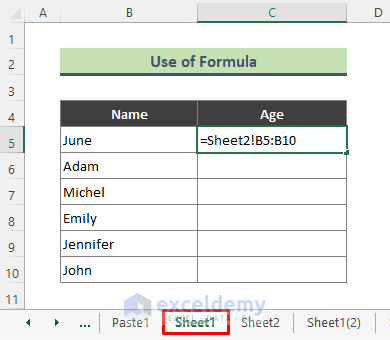 Link Multiple Cells from Another Worksheet Using Excel Formula