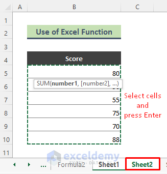 Apply Excel Function to Link Several Cells from Another Worksheet