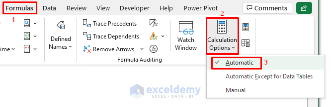 Turn On Automatic Calculation While Linking Excel Worksheet
