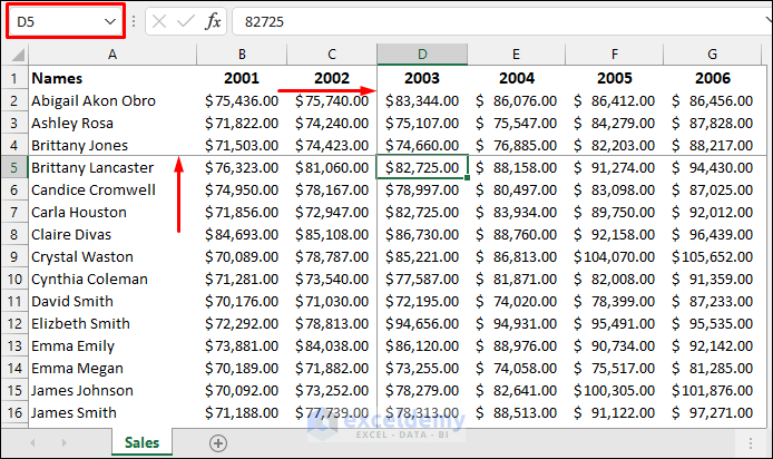 Lock the Top Rows and Left Columns in Excel When Scrolling