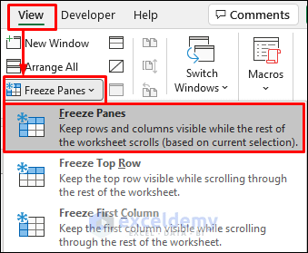Freeze Multiple Top Rows in Excel When Scrolling