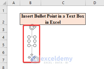 Insert Bullet Point in a Text Box in Excel