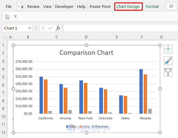 Make a Comparison Chart from Table in Excel
