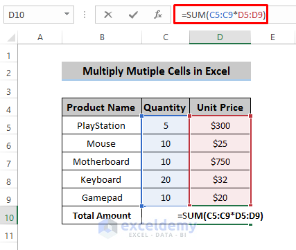 Using Array Formula in Excel