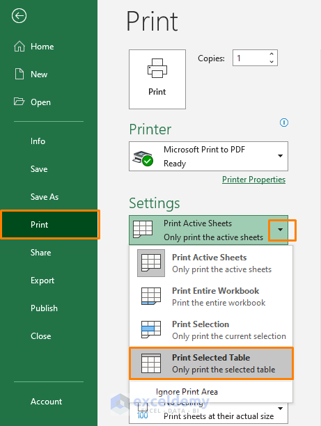 How to Print Excel Sheet with Table Print Only Table in Excel Sheet