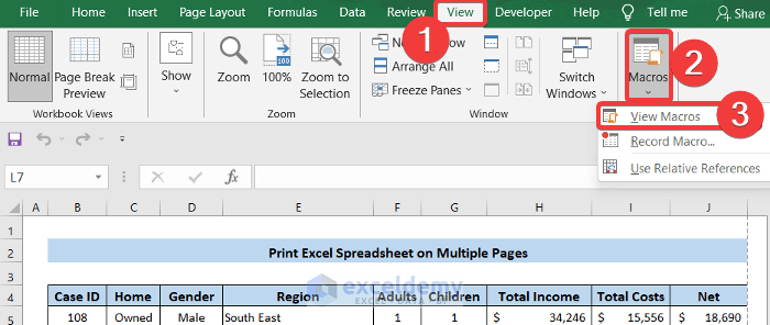 VBA code to Print Excel Spreadsheet on Multiple Pages