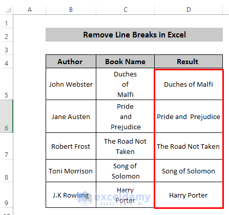 Remove Line Breaks Using ‘Find & Replace’ Command in Excel 