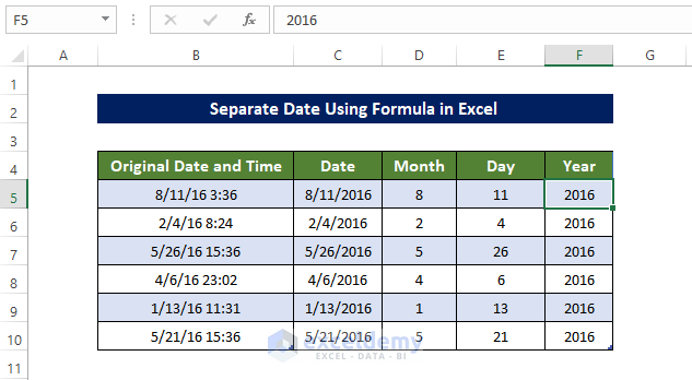 Separate Date from Time Using Power Query