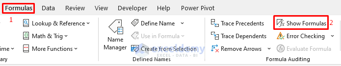 Display All Formulas Using ‘Show Formulas’ Option in Excel