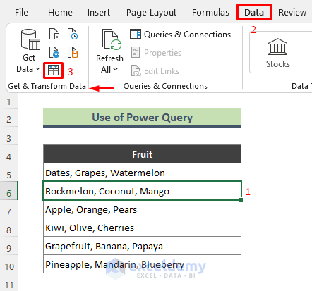Excel Power Query to Split Comma Separated Values into Columns or Rows