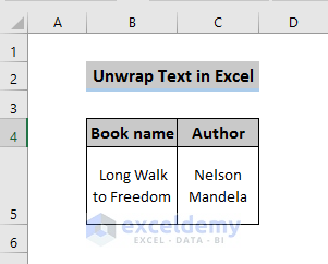 How to Unwrap Text in Excel