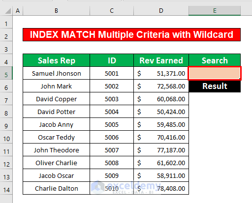 Create a Drop Down List to Apply INDEX MATCH Multiple Criteria with Wildcard