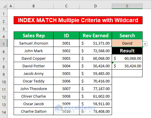 excel index match multiple criteria wildcard