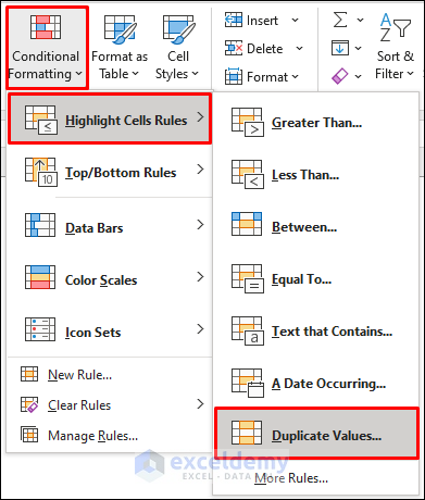 Find Duplicate Values in Excel with Conditional Formatting