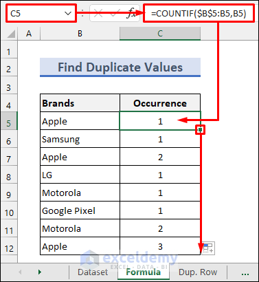 Modify the COUNTIF Formula to Arrange the Duplicate-Count in an Increasing Order