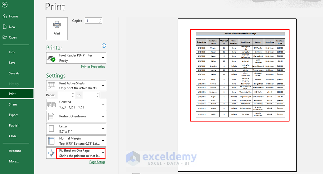 Wrap Text and Resize Column to Print Excel Sheet in Full Page