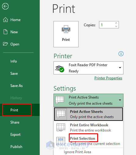 Change the Print Area to Print Excel Sheet in Full Page
