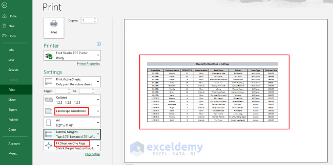 Print In Excel How to Print Excel Sheet in Full Page (7 Ways) - ExcelDemy