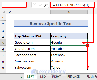 Delete Specific Text from a Column with LEFT Function
