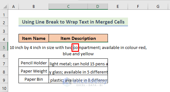 Keyboard Shortcut to Wrap text in Merged Cells