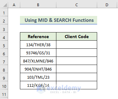 Using MID and SEARCH Functions to Extract Text
