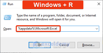 Change Microsoft Excel AppData with Windows Run Feature to enable Insert Column option