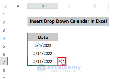Drop Down Calendar in a Single Column