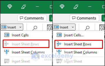 Insert Row Problem The Insert Row Option is Grayed out - 9 Solutions - ExcelDemy