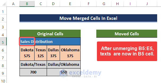 Changing Text Alignment to Move Merged Cells in Excel