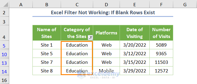 If Blank or Hidden Rows Exist