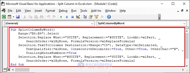 Split Column by Word with Excel VBA