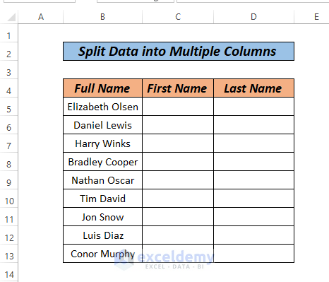 Split Data in One Excel Cell into Multiple Columns 