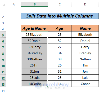 Split Data in One Excel Cell into Multiple Columns by fixed width
