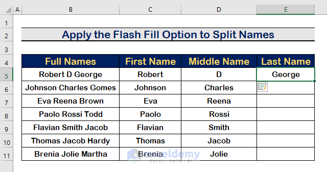 Suitable Ways to Split Names in Excel into Three Columns