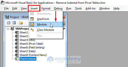 VBA-How to Remove Subtotal in Pivot Table