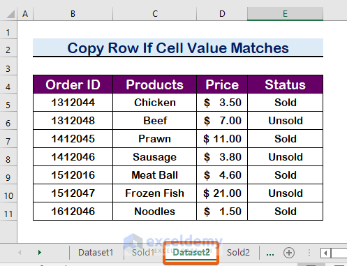 Suitable Methods to Copy Row If Cell Value Matches with Excel VBA