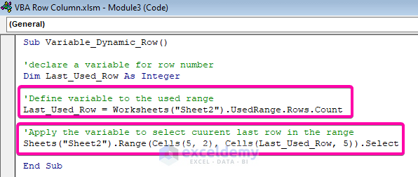 Suitable Ways to Use Range with Variable Row and Column with Excel VBA