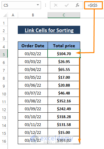 absolute reference-How to Link Cells in Excel for Sorting